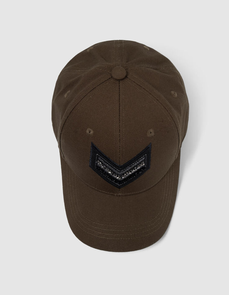 Casquette kaki broderie chevrons Femme-5