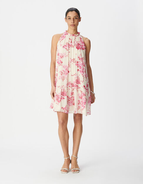 Mujer vestido sin mangas con estampado floral rosa - IKKS