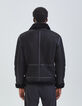 Bombardier noir en cuir retourn&eacute; Homme-3