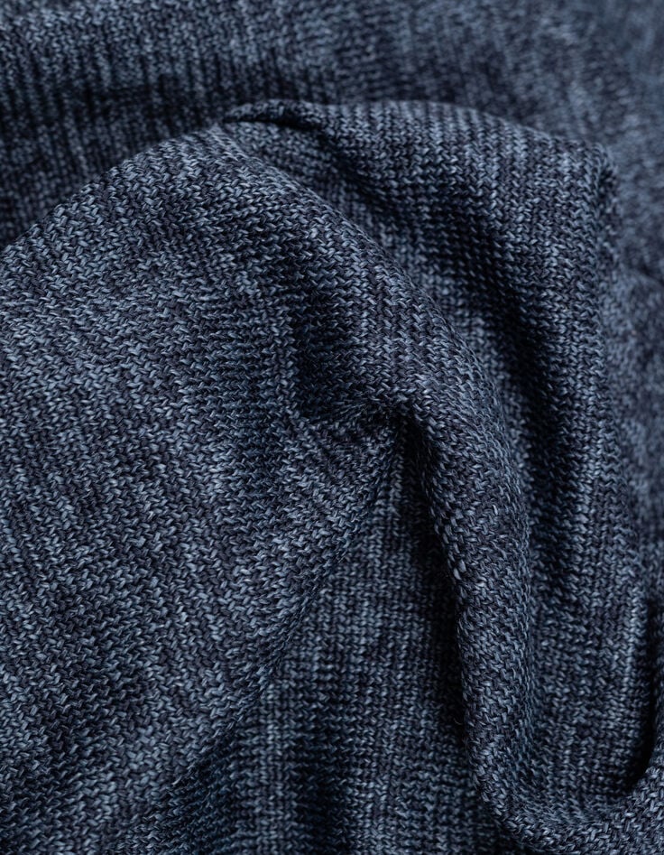 Pull bleu tricot mouliné Homme-7 Pull bleu tricot mouliné Homme-7