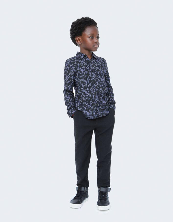 Chemise violet et noir LENZING™ ECOVERO™ fleurs garçon-2