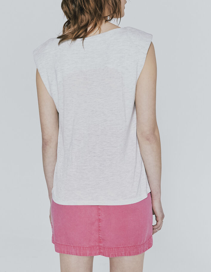 Cremeweißes Damen-T-Shirt aus Ecovero®-Viskose mit Motiv - IKKS