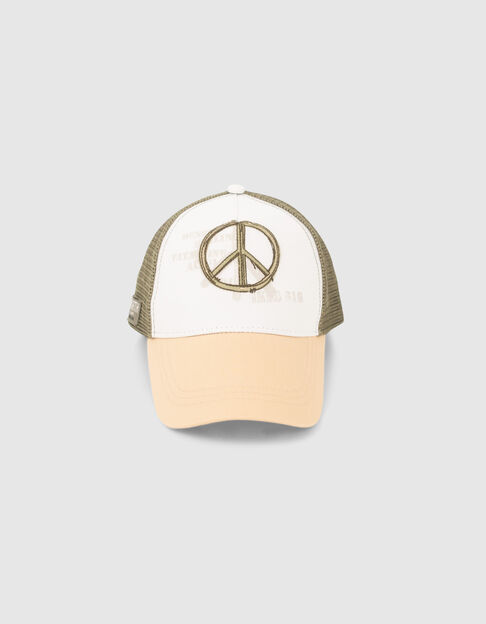 Casquette tricolore broderie peace & love garçon