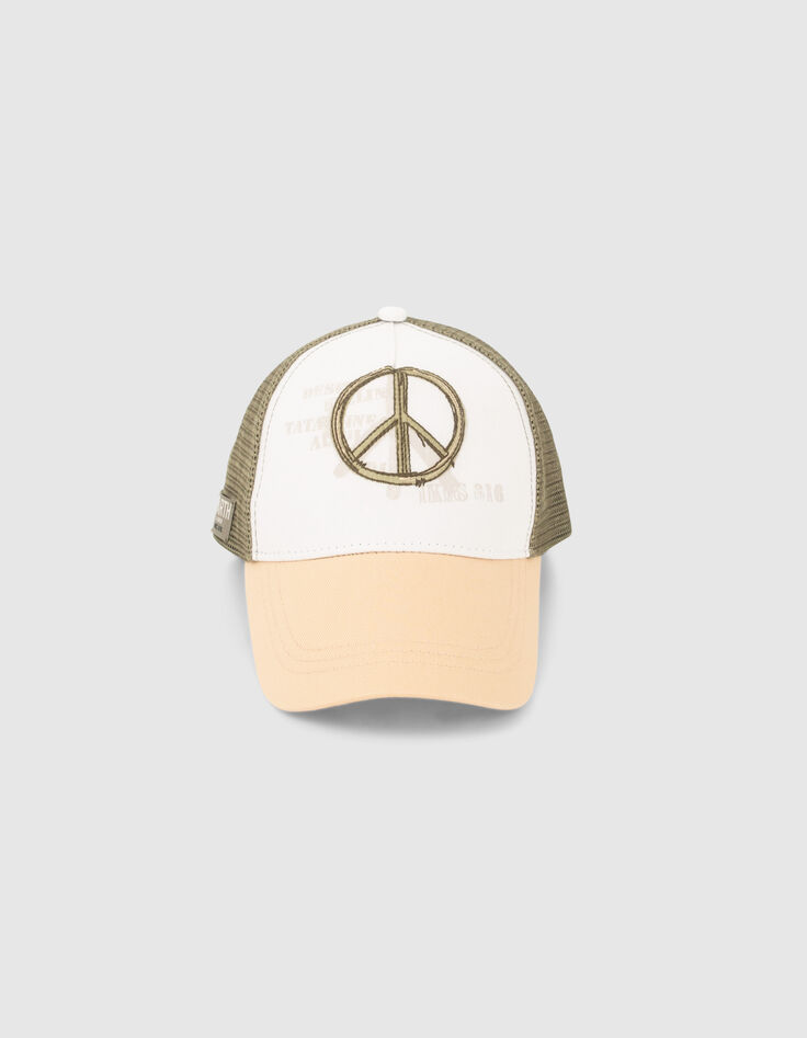 Casquette tricolore broderie peace & love garçon-5