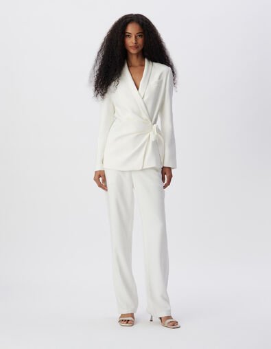 Veste de tailleur blanche &agrave; nouer c&ocirc;t&eacute; Femme - IKKS