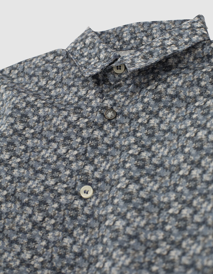 Boys’ grey flowery Liberty fabric shirt-2