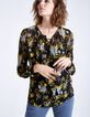 Blouse en voile floral femme-5