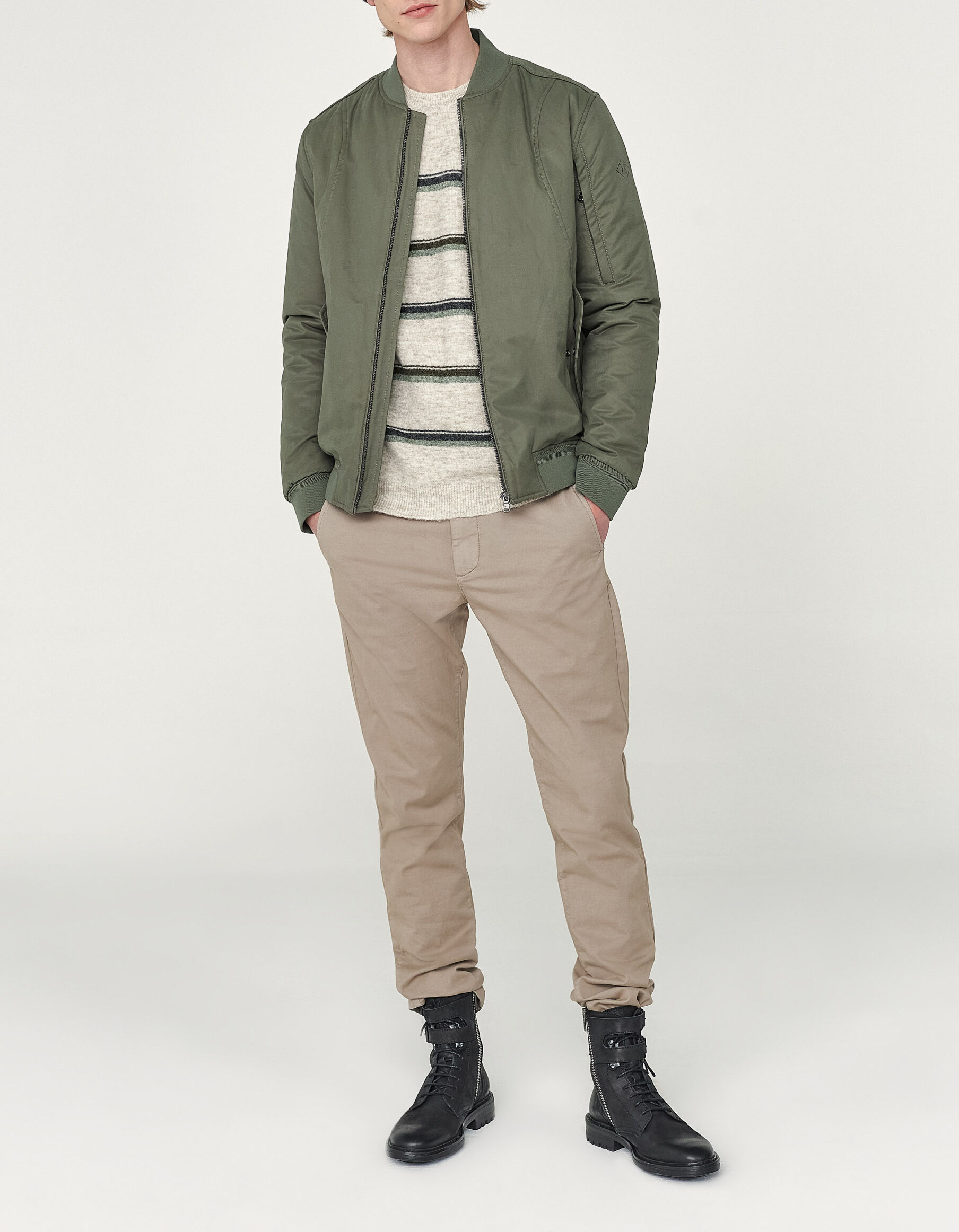 Men s khaki bomber style jacket