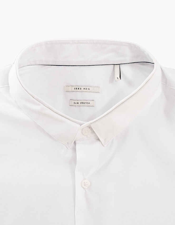 Camisa slim blanca efecto doble cuello Easy Care Hombre-2