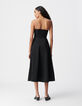 Robe bustier noire taffetas Femme-3
