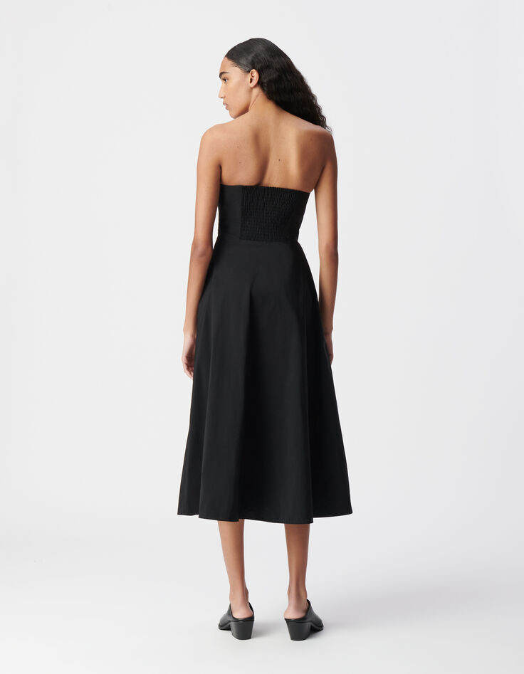 Robe bustier noire taffetas Femme-3