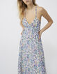 Robe longue écrue dos-nu imprimé ikat losanges Femme-3