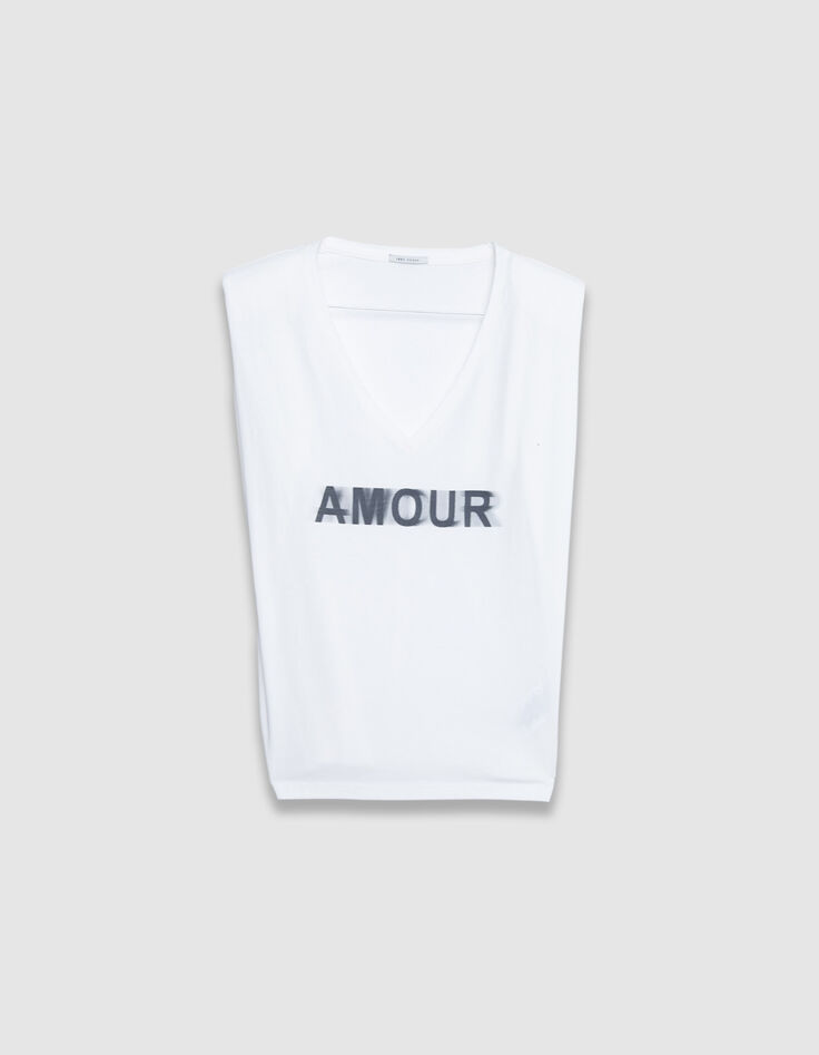 Camiseta blanca de mujer de algod&oacute;n org&aacute;nico con mensaje en las hombreras-5