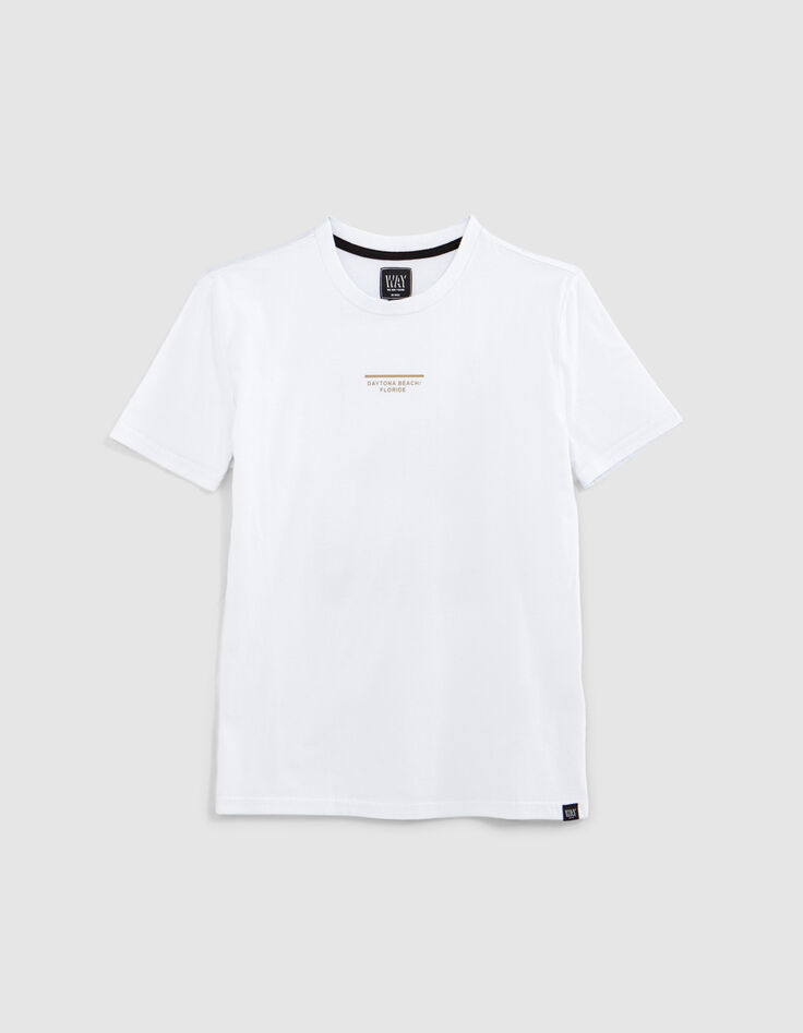 Wit T-shirt geborduurde golf achter jongens-1