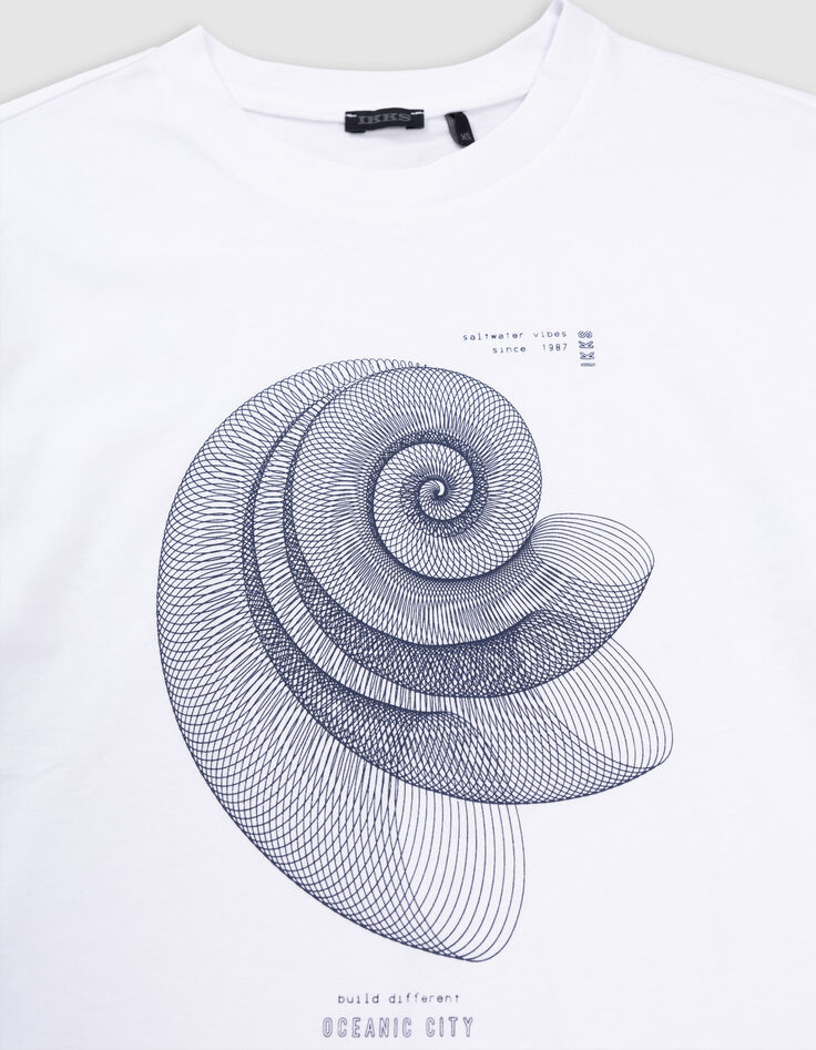 T-shirt blanc coton bio spirale-coquillage garçon-6