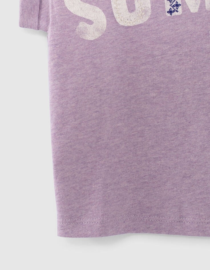 Lichtpaars cropped T-shirt met tekst meisjes-5