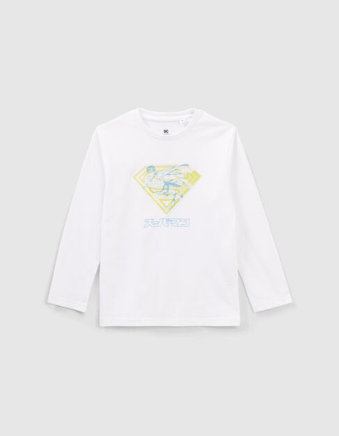 Camiseta blanca diseño lenticular SUPERMAN niño