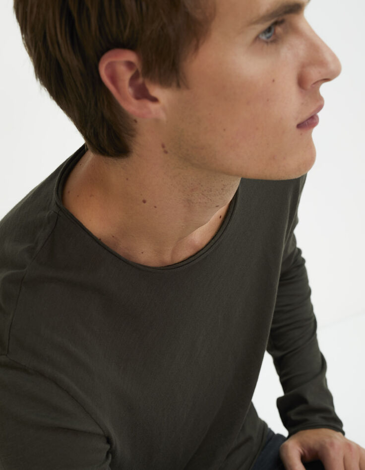 Men's khaki T-shirt-4