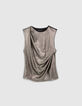Pure Edition-Top gold drap&eacute; maille lurex Femme-6