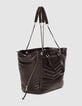 Braune Cabas-Tasche 1440 Leder Seiten-Zips Größe L Damen-2 Braune Cabas-Tasche 1440 Leder Seiten-Zips Größe L Damen-2