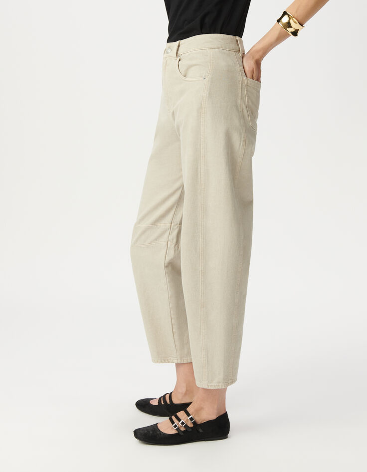 Beige Gabrielle balloon jeans for women-4 Beige Gabrielle balloon jeans for women-4