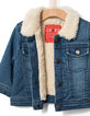 Veste en jean à col sherpa et broderie bébé garçon-3