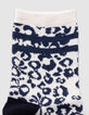Mädchensocken in Marineblau, Cremeweiß und Rosa-3
