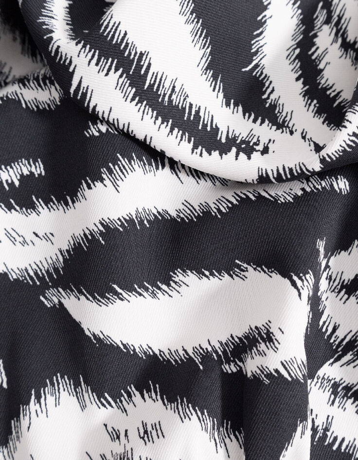 Schwarze Bluse mit Zebramuster f&uuml;r Damen-9