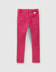 Fuchsia Skinny-Mädchenjeans mit Flechtgürtel-2