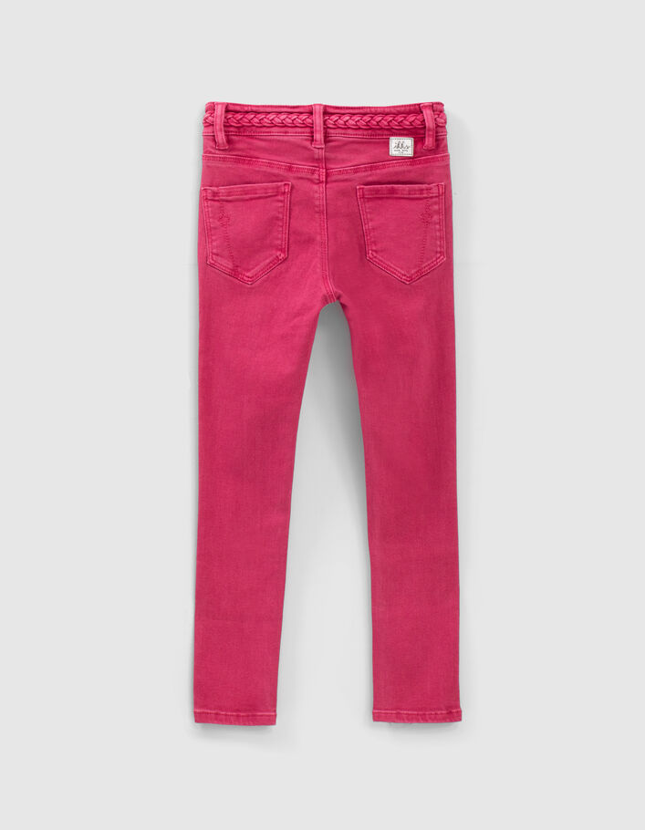 Jean skinny fuchsia ceinture tressée fille - IKKS