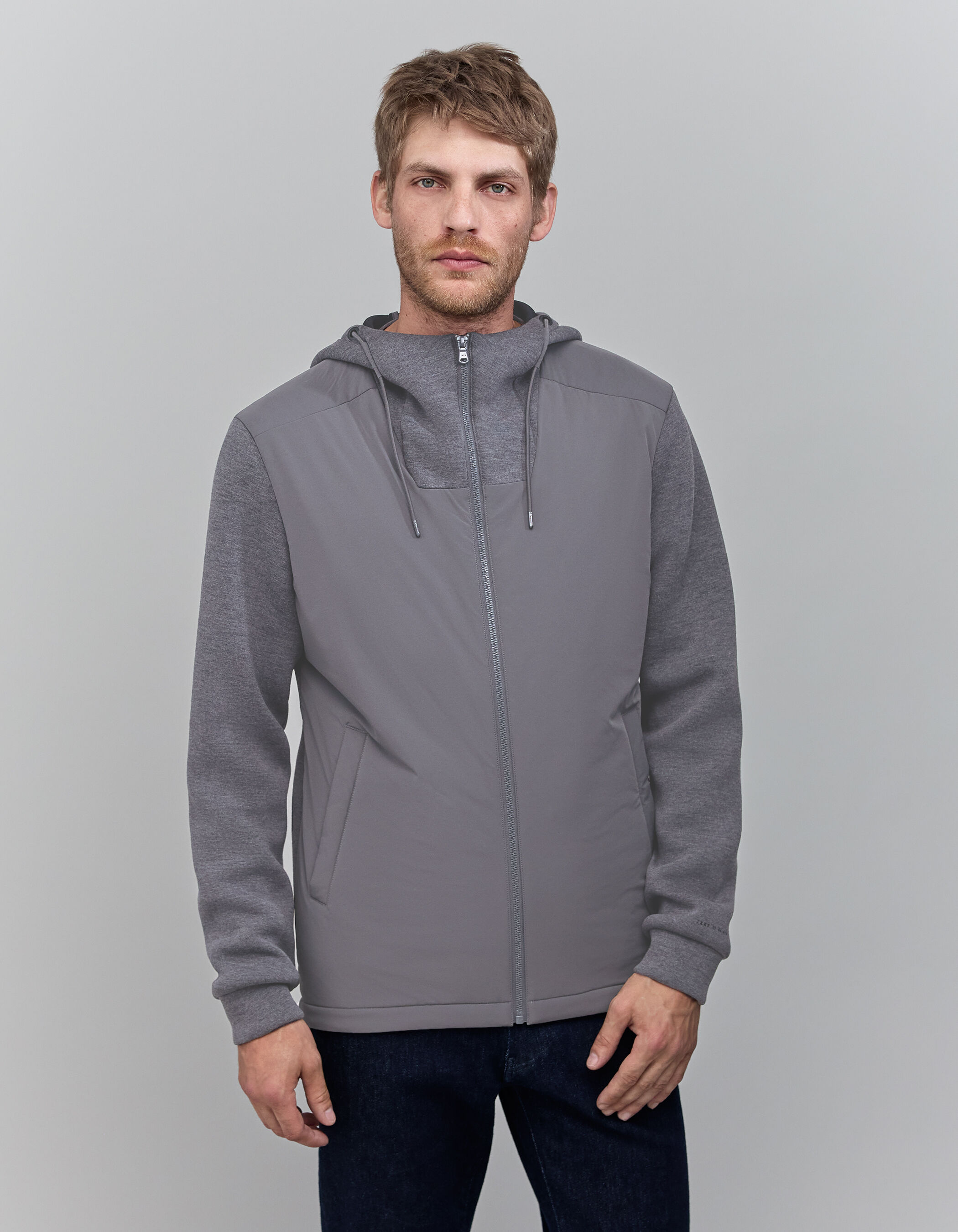 Sous doudoune graphite bi matiere Homme IKKS