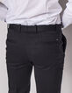 Men's slim black trousers-4
