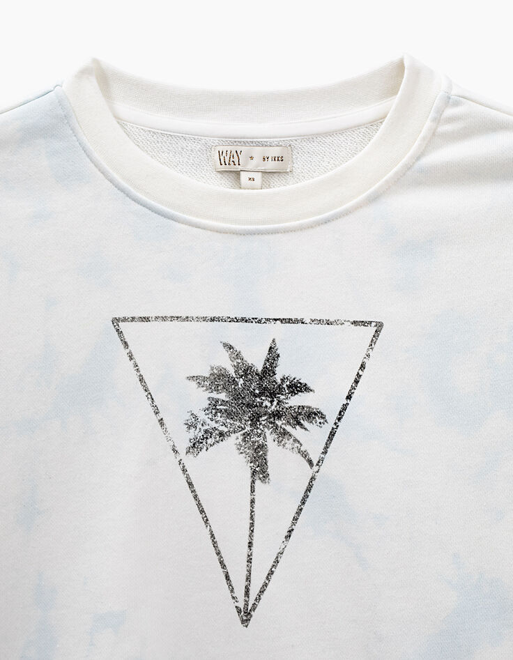 Pastellgr&uuml;nes Crop-M&auml;dchensweatshirt mit Tie-Dye-Print-2