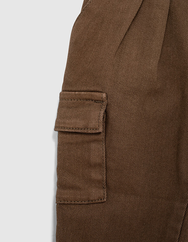 Baby girls’ khaki organic cotton combat trousers-5