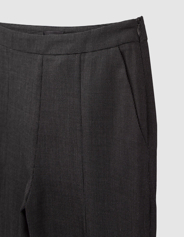 Women’s black semi-plain 7/8 slim suit trousers - IKKS