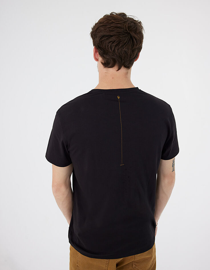 Men’s black IKKS BETTER T-shirt with biker graphic-3