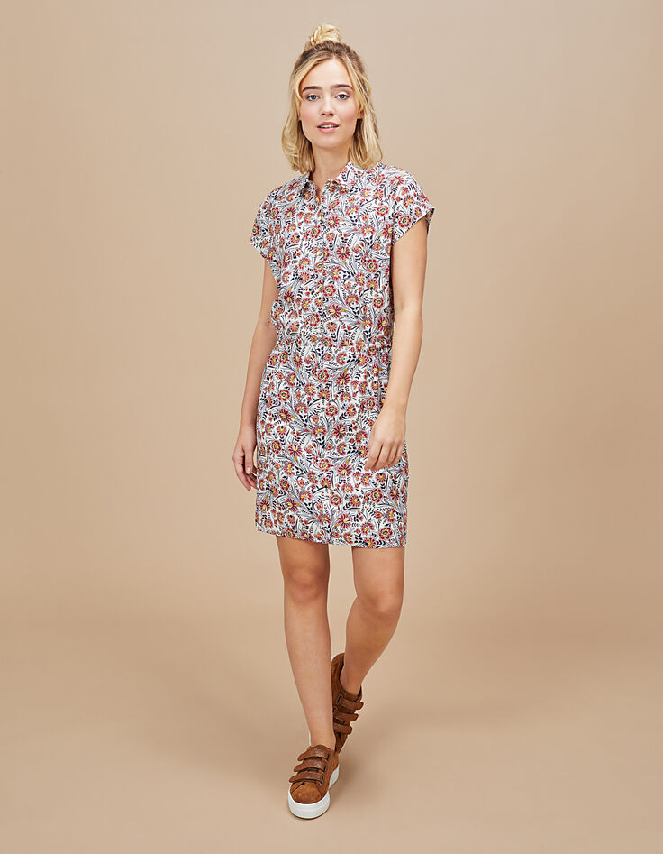 I.Code off-white floral print dress-6
