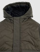 Chaqueta de espiga termosellada de nailon caqui para niño-5