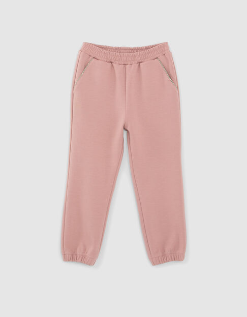 Girls’ pink joggers with print