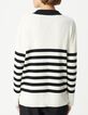 Black and ecru striped sailor sweater with contrasting polo collar Women-3