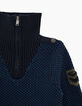 Pull indigo et bleu en tricot à col camionneur garçon -2