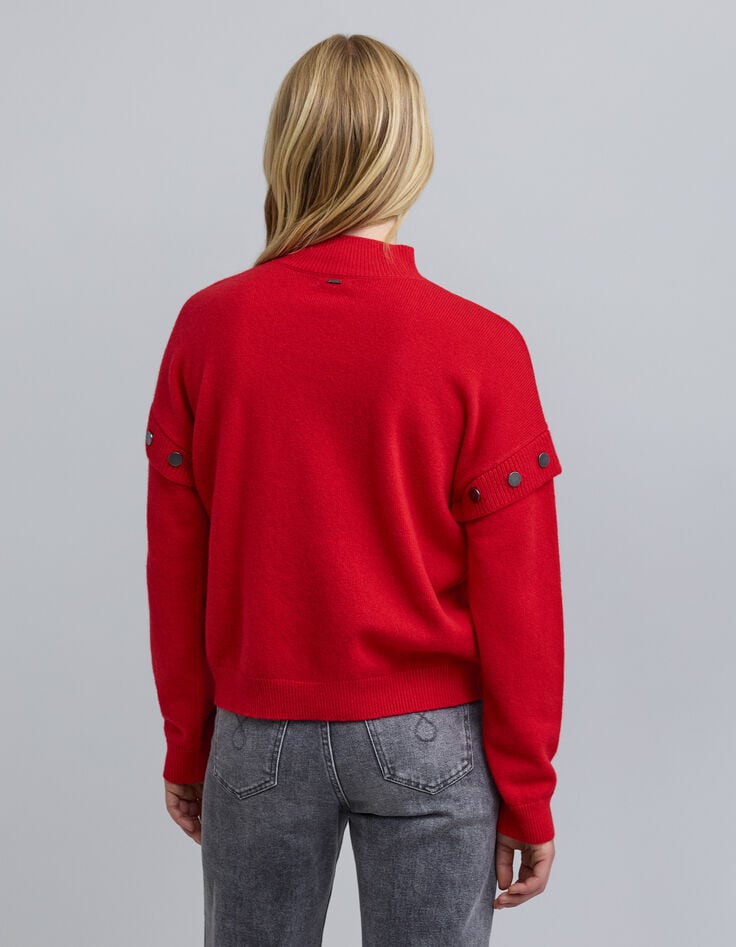 Gebreide damestrui met studs op de armsgaten-3 Gebreide damestrui met studs op de armsgaten-3