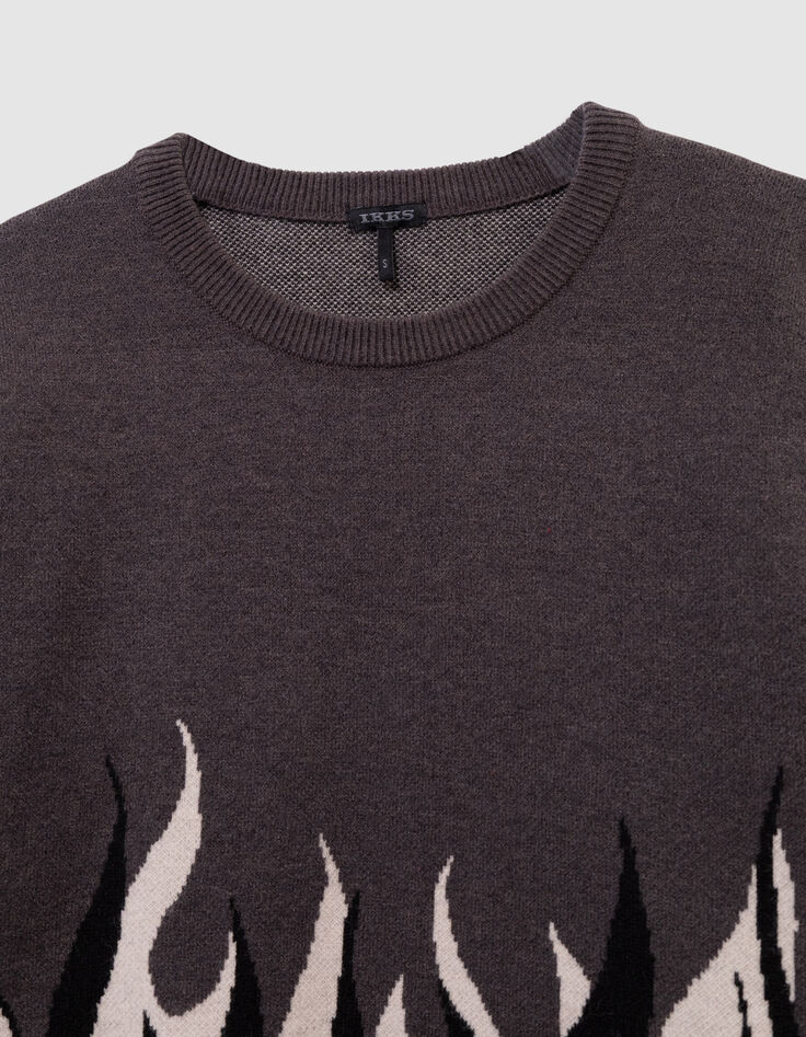 Jersey gris punto jacquard llamas niño-5 Jersey gris punto jacquard llamas niño-5