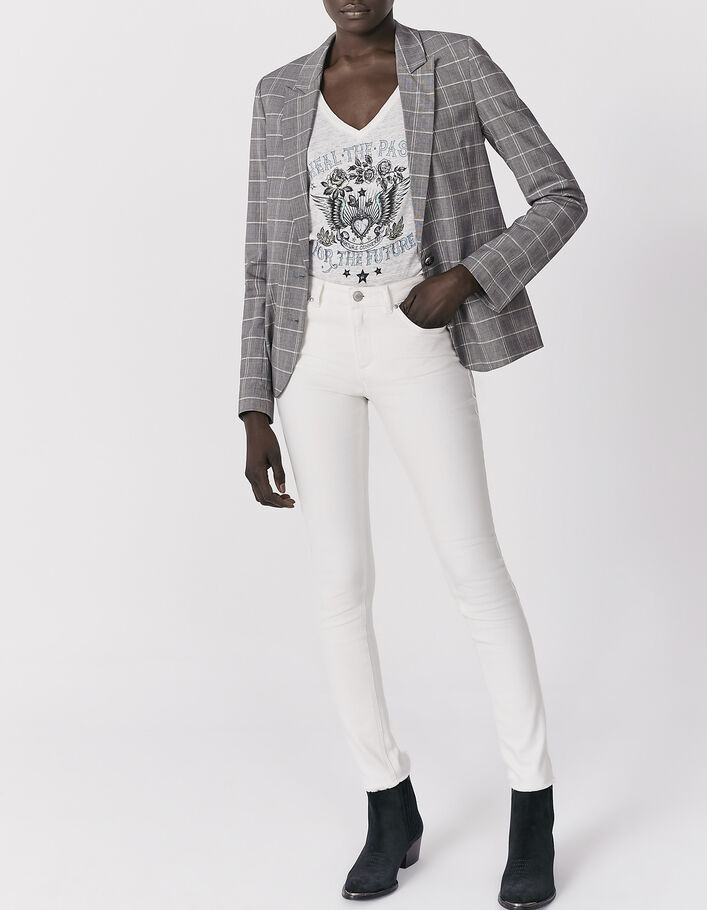 Jean slim écru regular waist coupe sculpt up recyclé femme-1