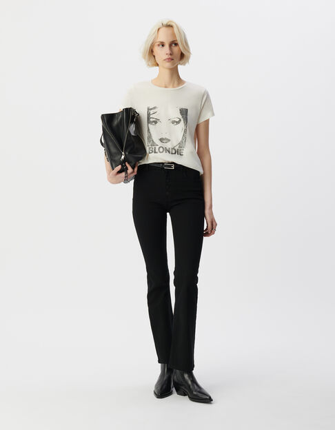 White rock T-shirt biologisch katoen gezicht BLONDIE Dames - IKKS