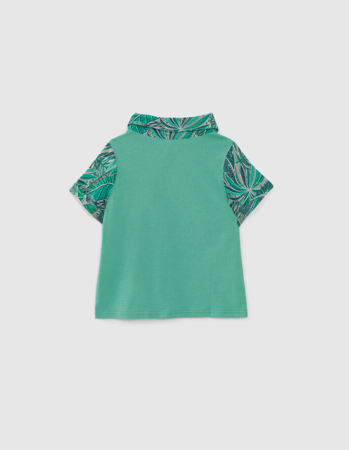 Groen hemd LENZING™ ECOVERO™ exotisch motief babyjongens - IKKS