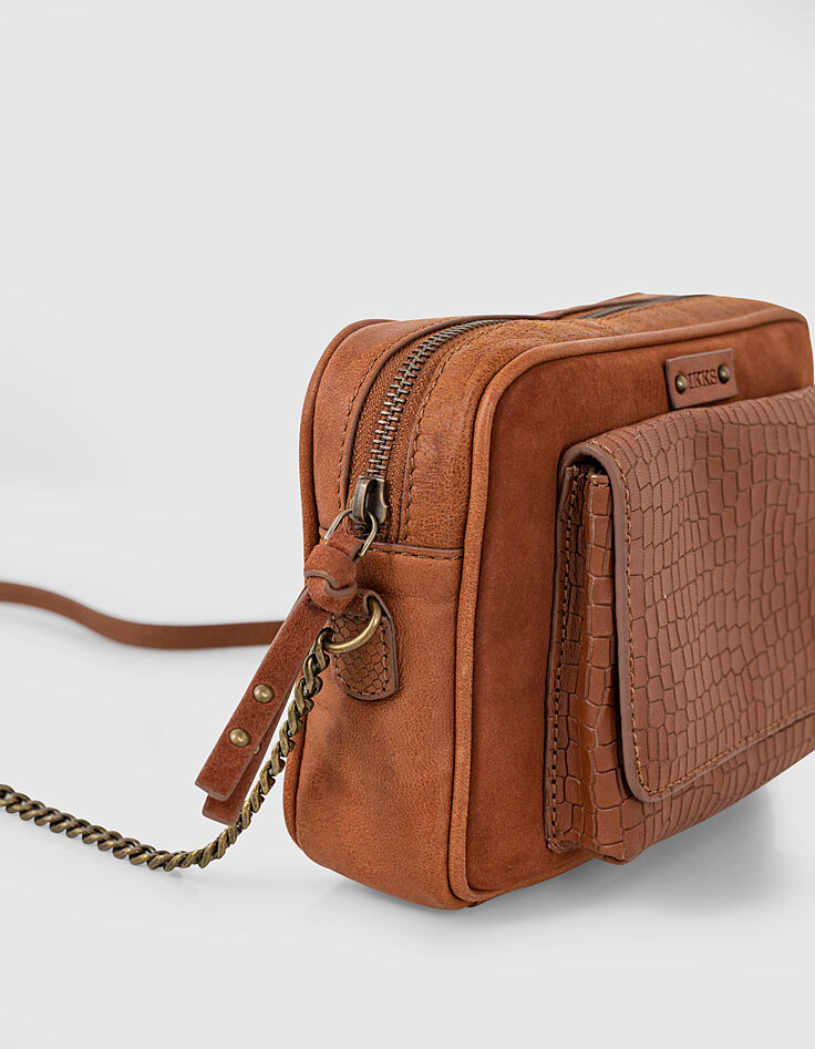 The Lover women’s mahogany python motif boxy bag-4