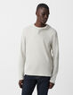 Men’s grey organic cotton waffle hooded T-shirt-2