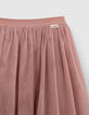 Falda midi de tul rosa de niña-2