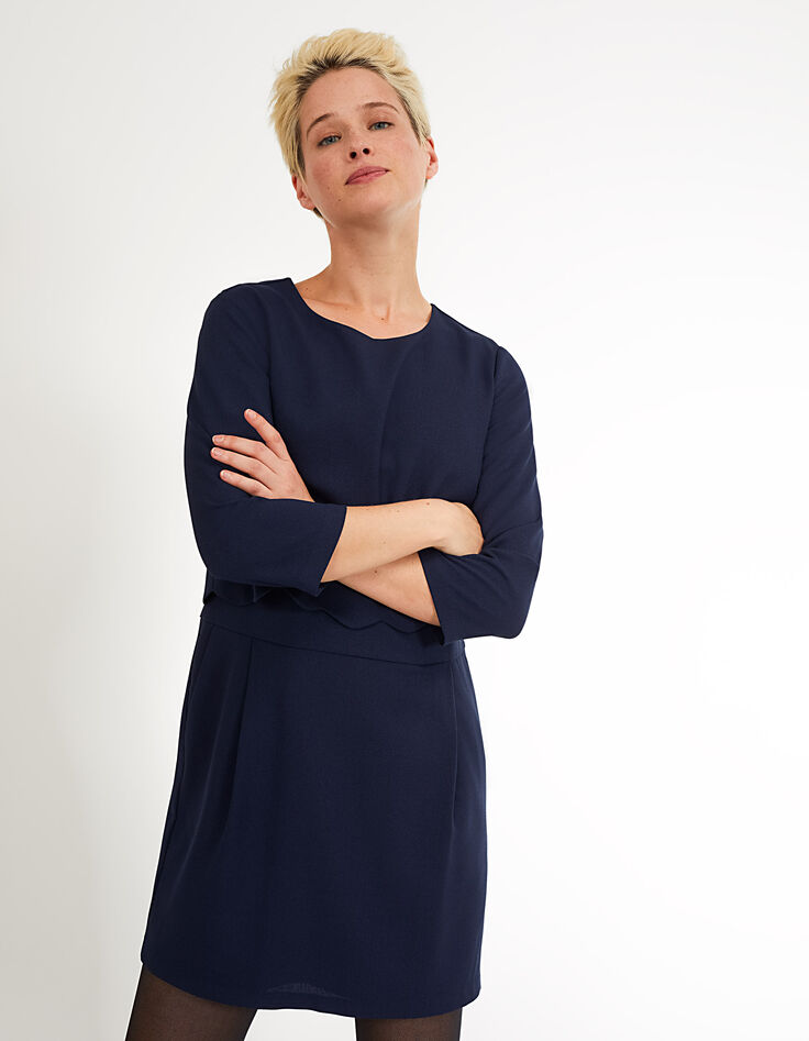 Robe bleu marine trompe-l'œil I.Code-1